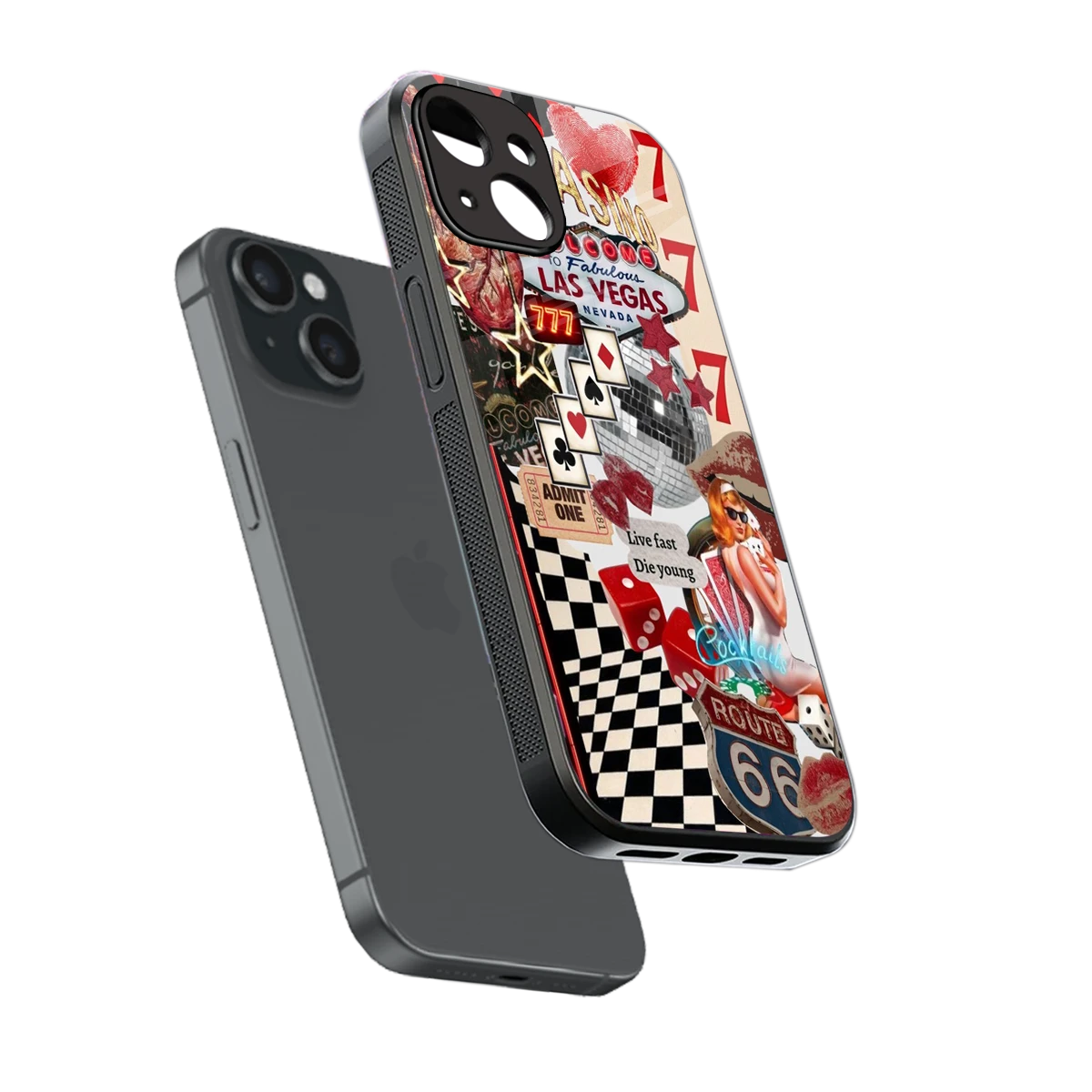 Fabulous Vegas sleek iphone 15 cover with tempered glass back and TPU edges