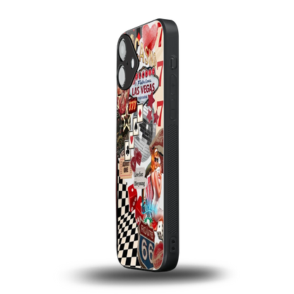Fabulous Vegas iphone 16 plus mobile cover | shockproof glass phone case