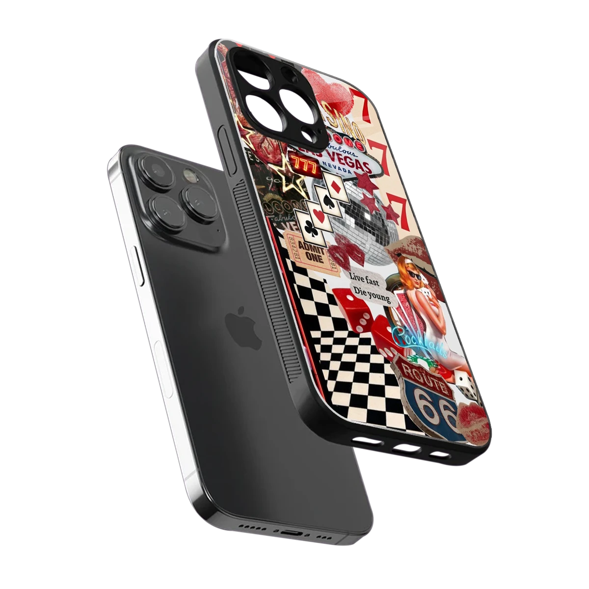 Fabulous Vegas sleek iphone 16 pro cover with tempered glass back and TPU edges