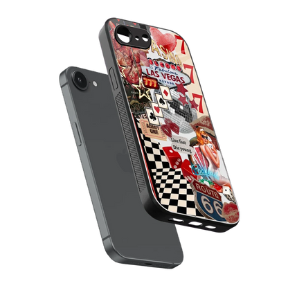 Fabulous Vegas sleek iphone 16e cover with tempered glass back and TPU edges