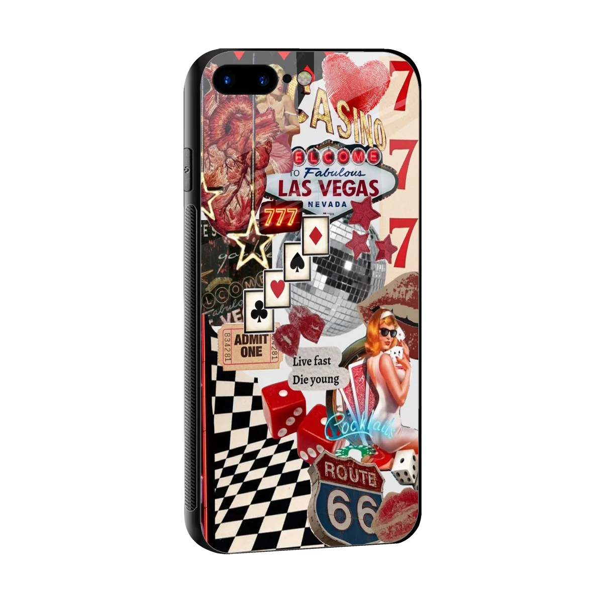 Fabulous Vegas sleek iphone 8 plus cover with tempered glass back and TPU edges