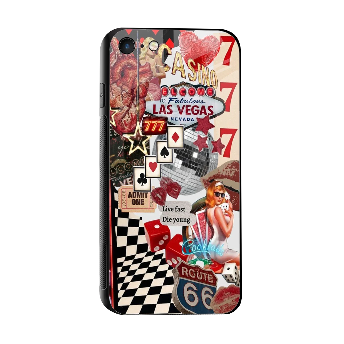 Fabulous Vegas sleek iphone 7 cover with tempered glass back and TPU edges