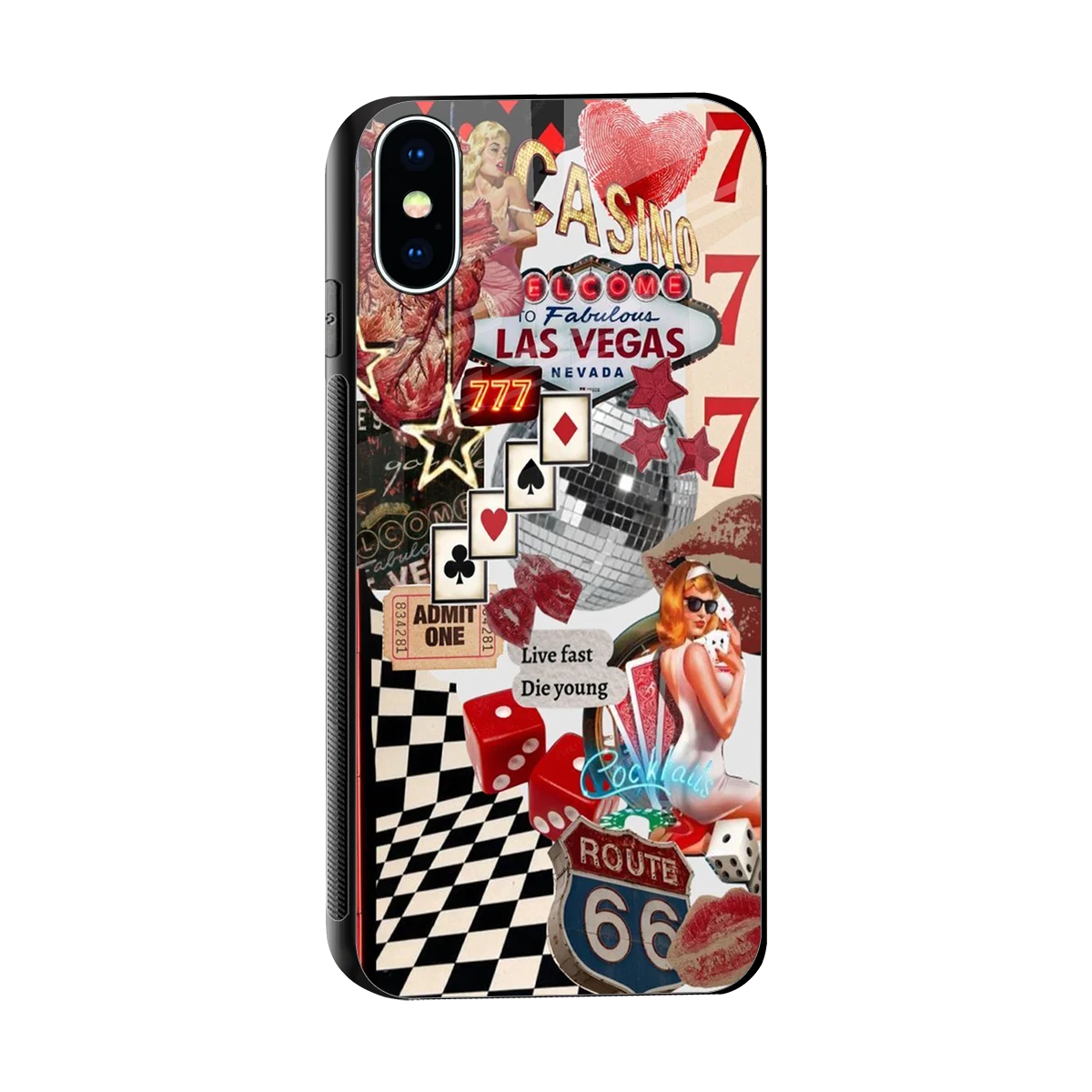 Fabulous Vegas sleek iphone x cover with tempered glass back and TPU edges
