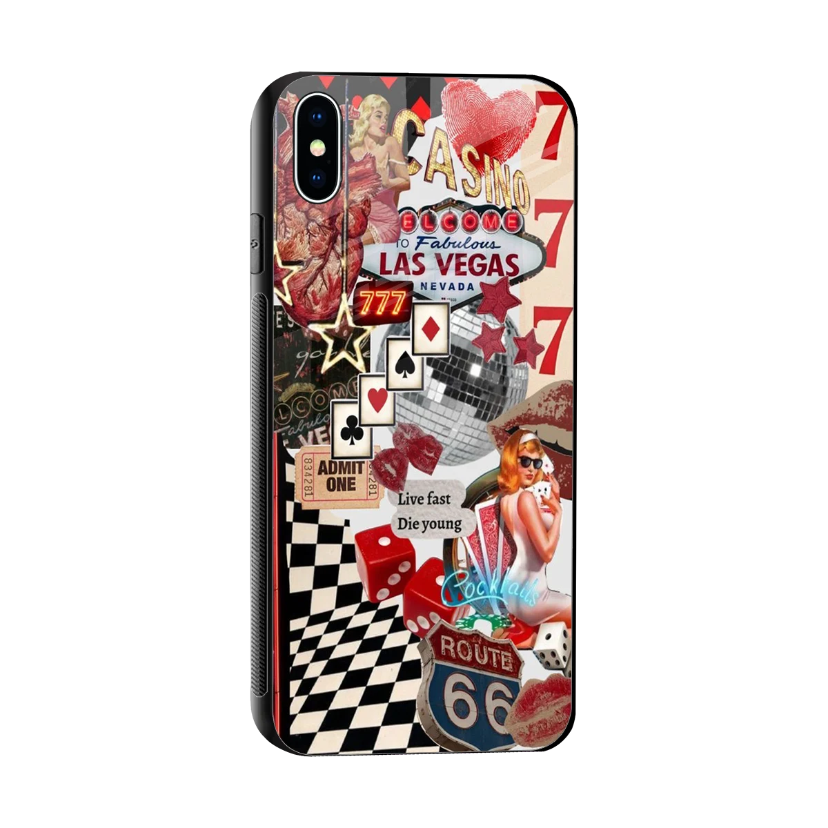 Fabulous Vegas sleek iphone xs max cover with tempered glass back and TPU edges