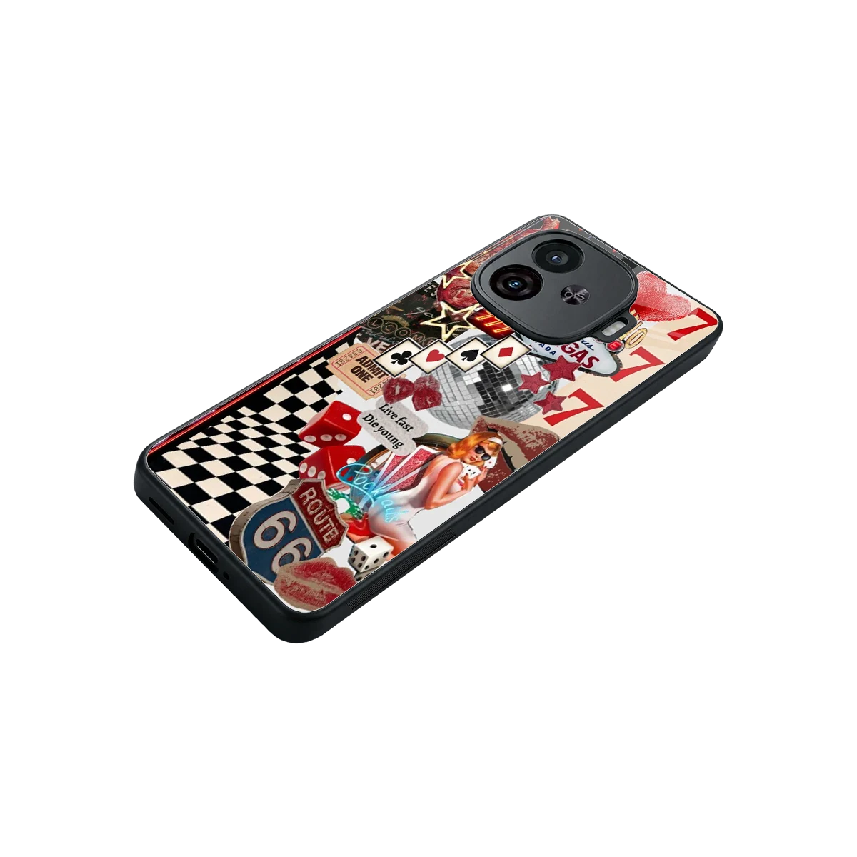 Fabulous Vegas stylish phone case for iqoo neo 10r 5g | glossy glass and slim fit