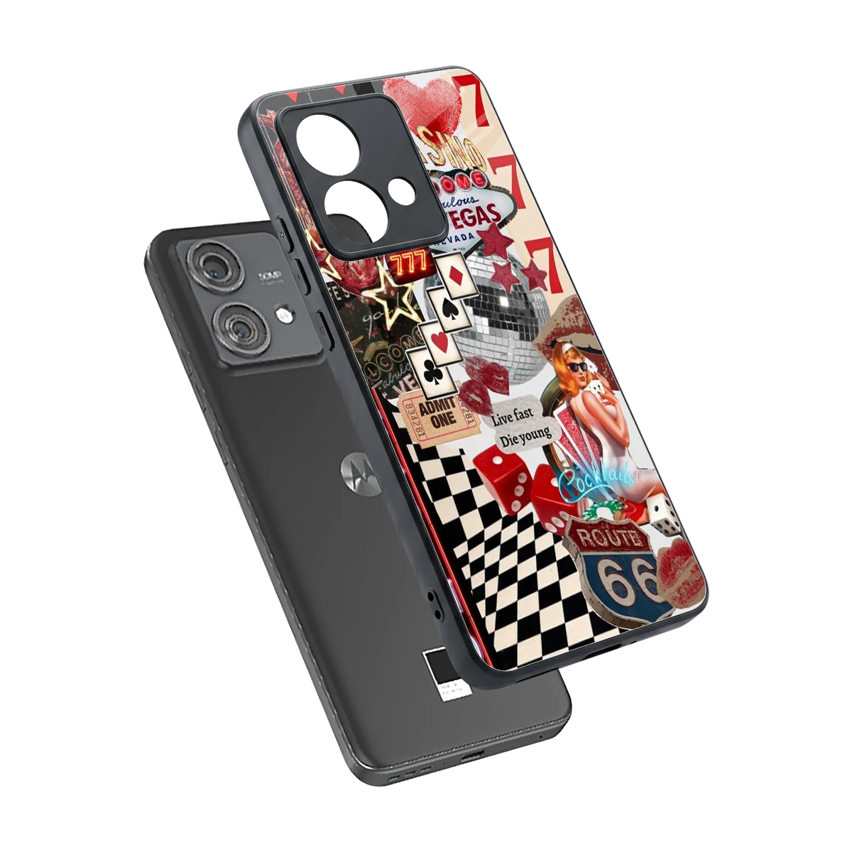 Fabulous Vegas sleek motorola edge 40 neo 5g cover with tempered glass back and TPU edges