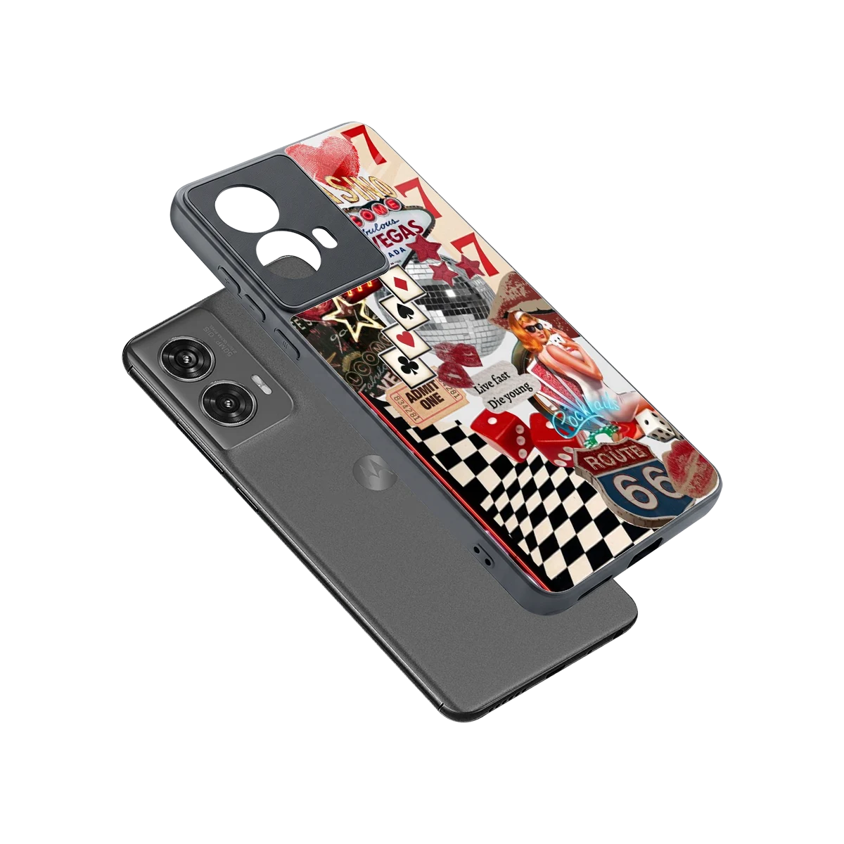 Fabulous Vegas sleek motorola edge 50 fusion cover with tempered glass back and TPU edges