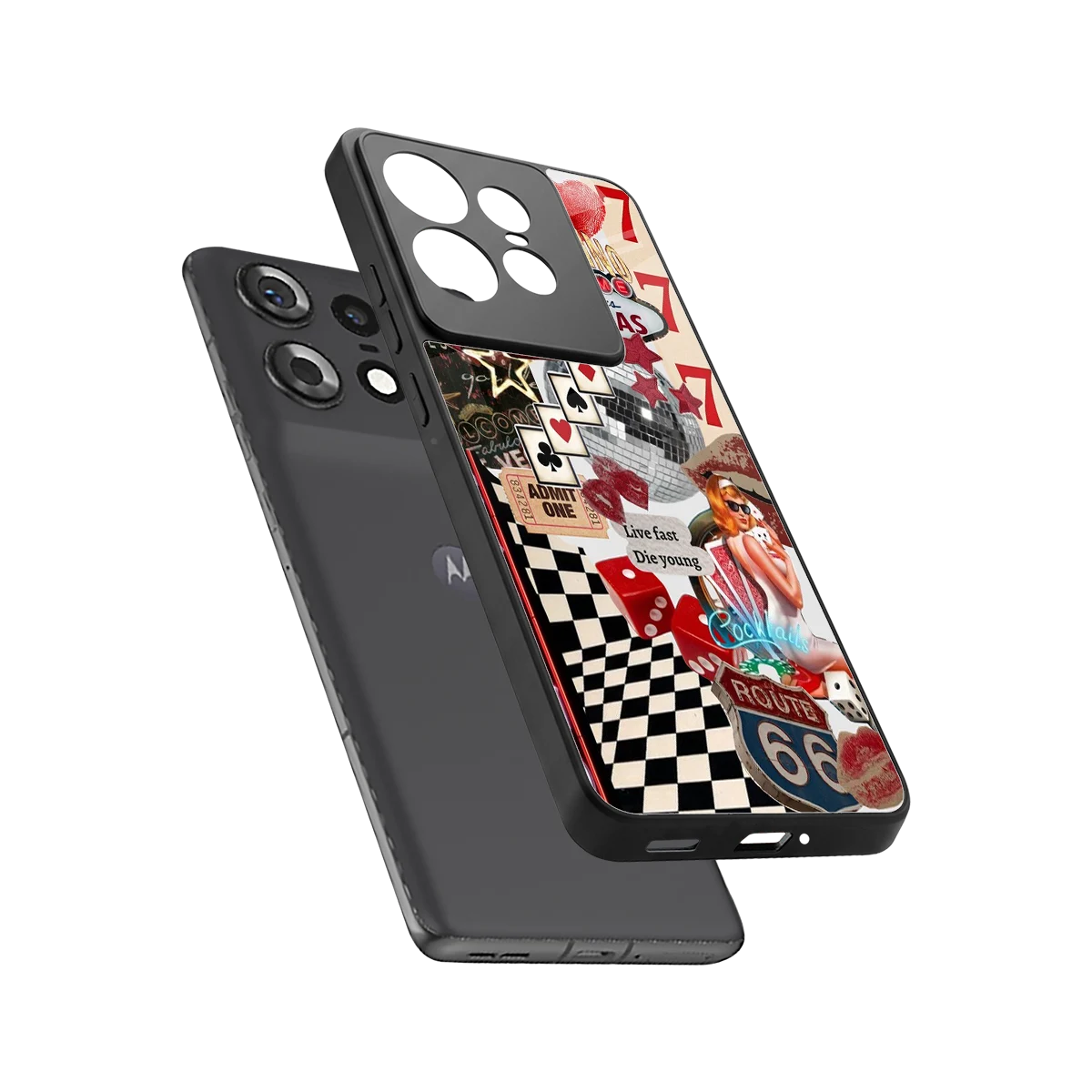 Fabulous Vegas sleek motorola edge 50 pro cover with tempered glass back and TPU edges