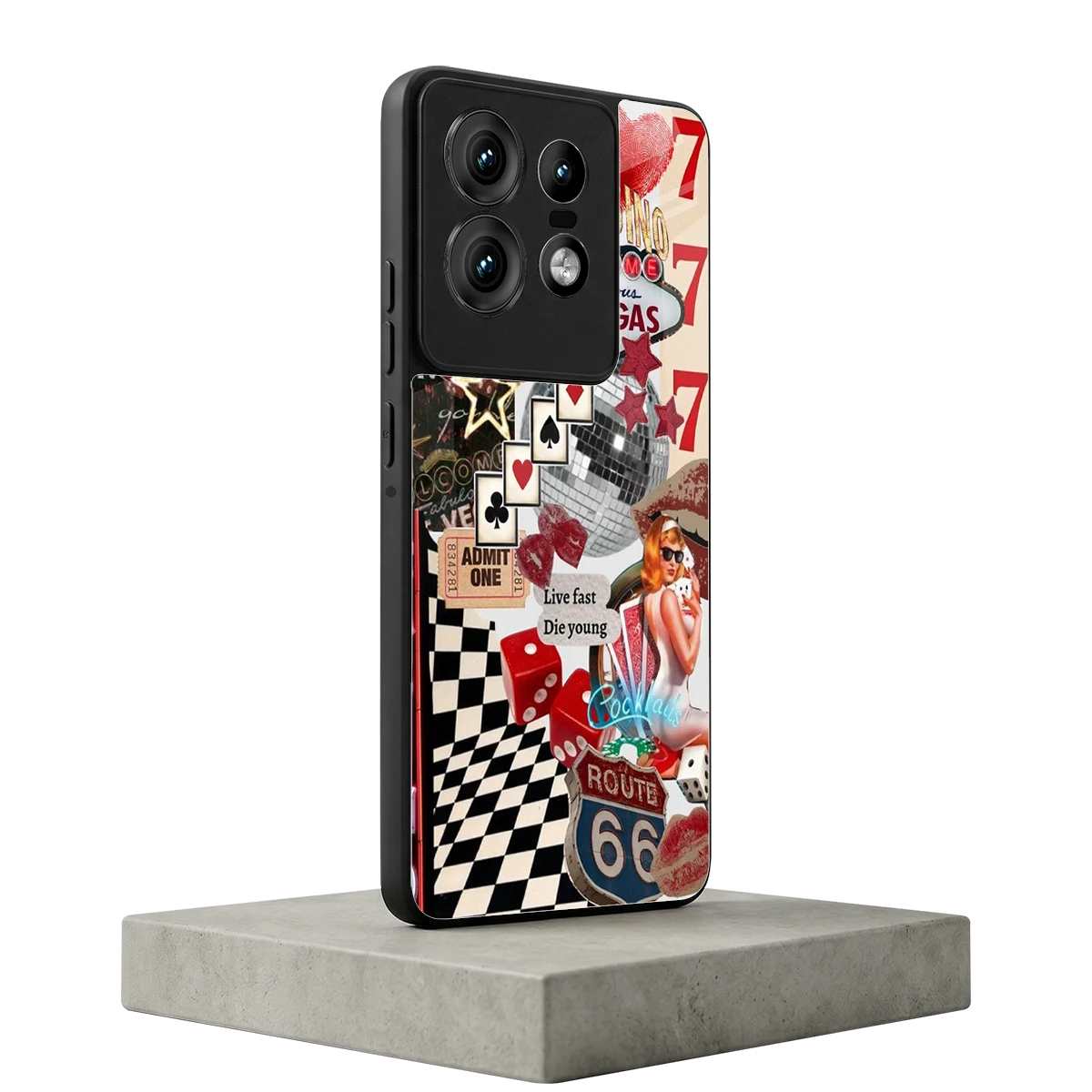 Fabulous Vegas motorola edge 50 pro mobile cover | shockproof glass phone case