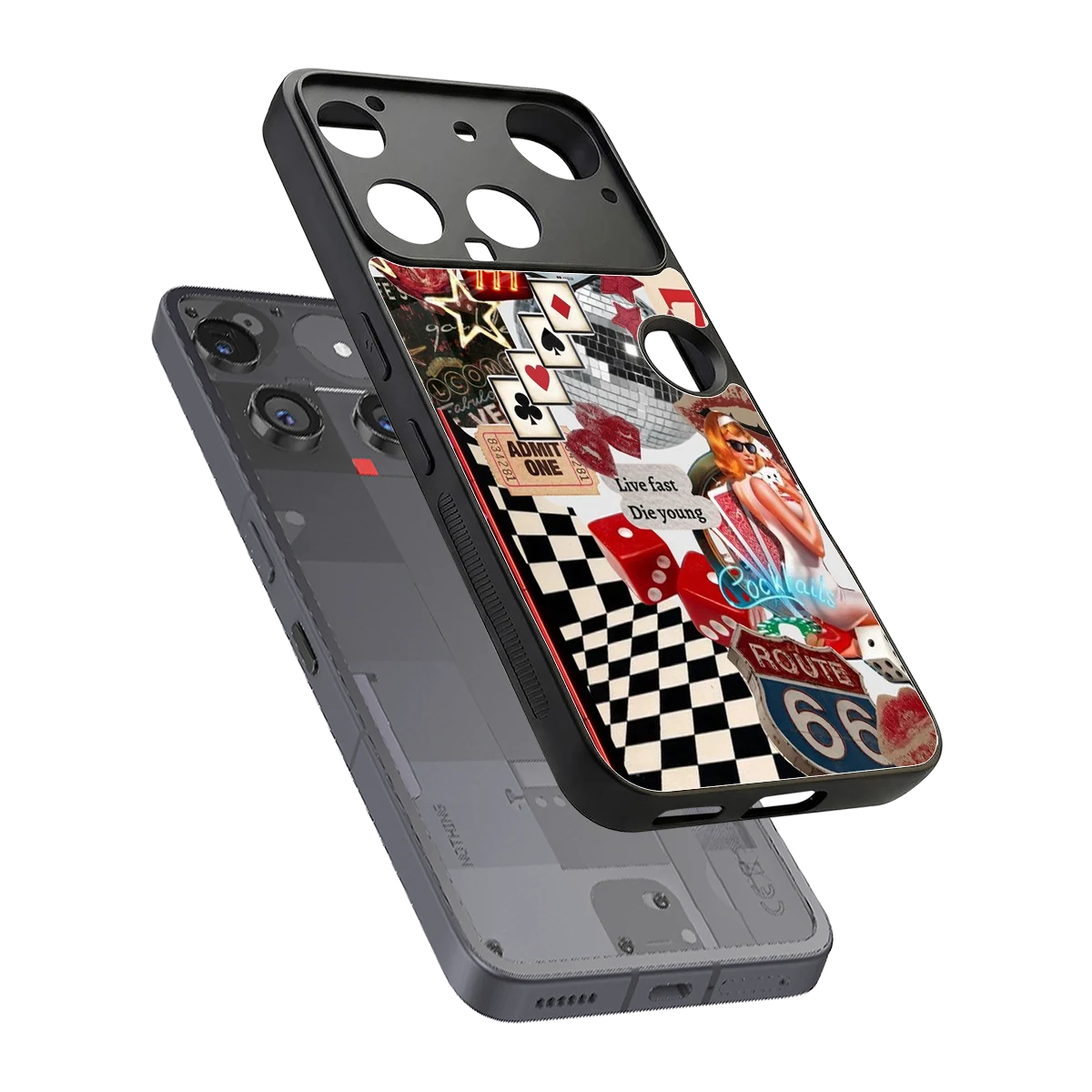 Fabulous Vegas sleek nothing phone 3 cover with tempered glass back and TPU edges