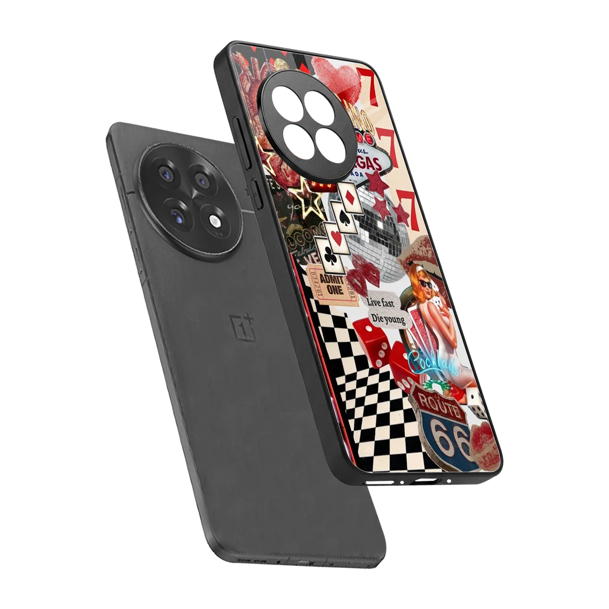Fabulous Vegas sleek oneplus 13r cover with tempered glass back and TPU edges