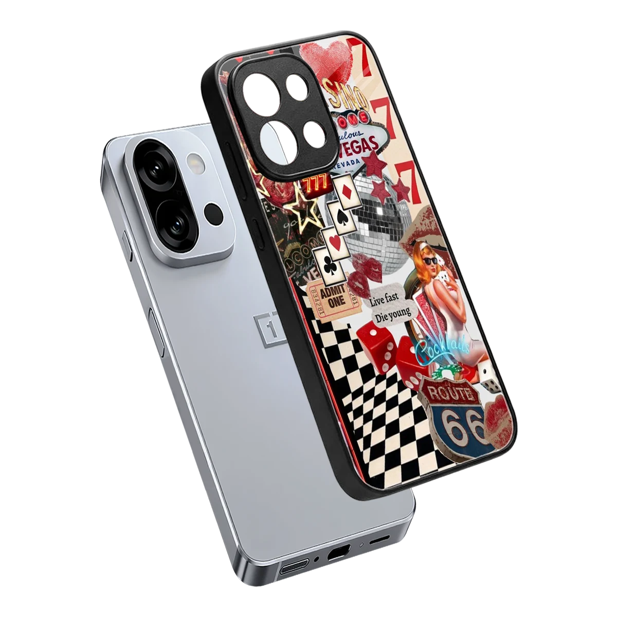 Fabulous Vegas sleek oneplus 13s cover with tempered glass back and TPU edges