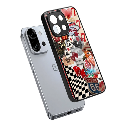 Fabulous Vegas sleek oneplus 13s cover with tempered glass back and TPU edges