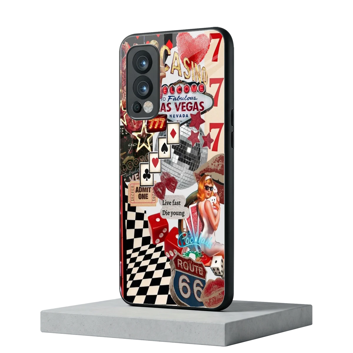 Fabulous Vegas oneplus nord 2 mobile cover | shockproof glass phone case