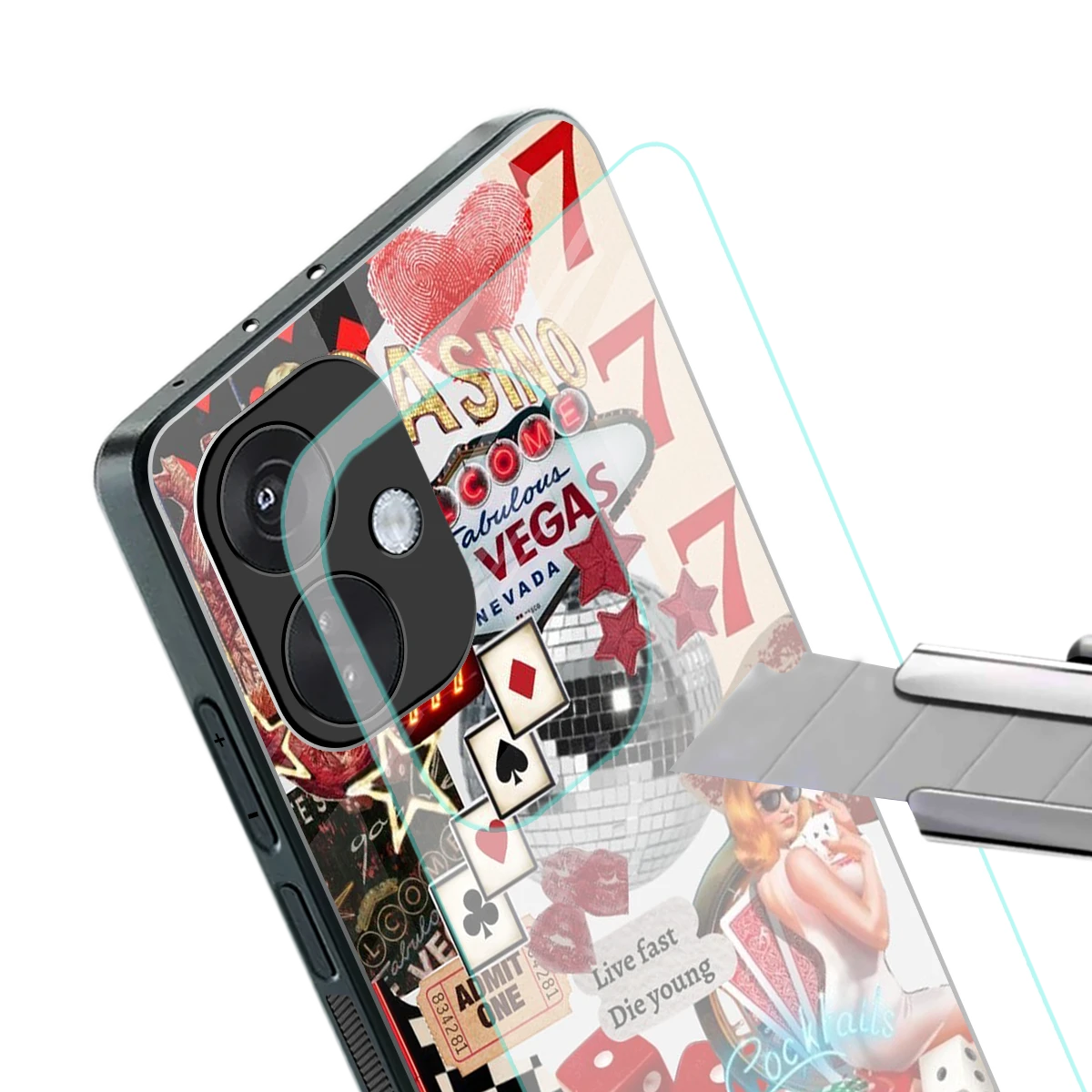Fabulous Vegas stylish phone case for oneplus nord ce 3 | glossy glass and slim fit