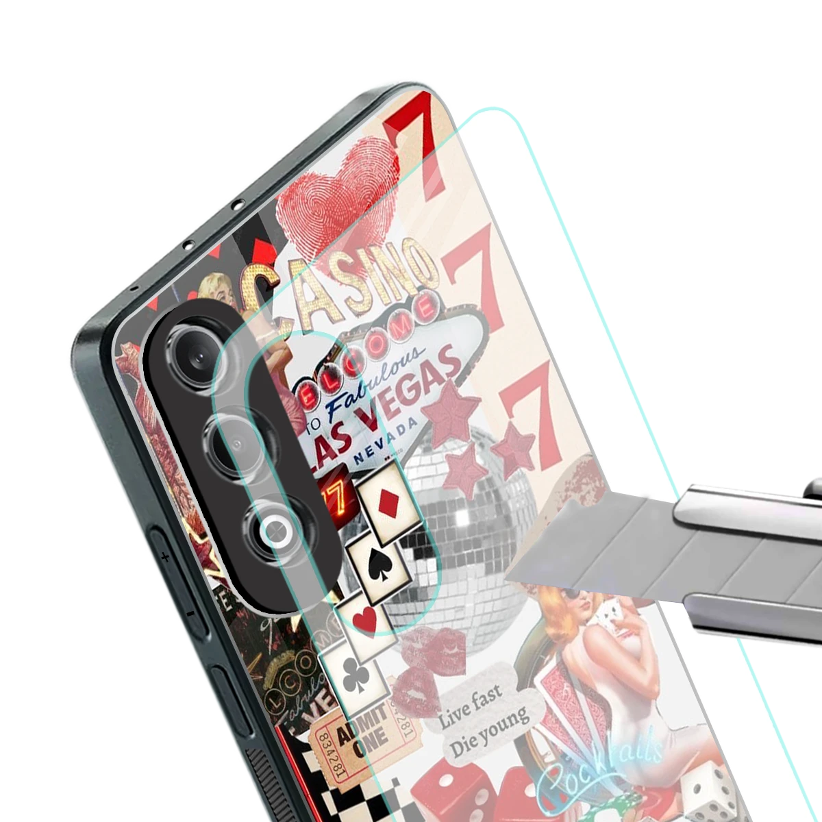 Fabulous Vegas stylish phone case for oneplus nord ce 4 | glossy glass and slim fit