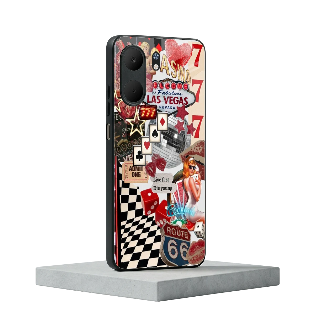 Fabulous Vegas oppo a5x 5g mobile cover | shockproof glass phone case