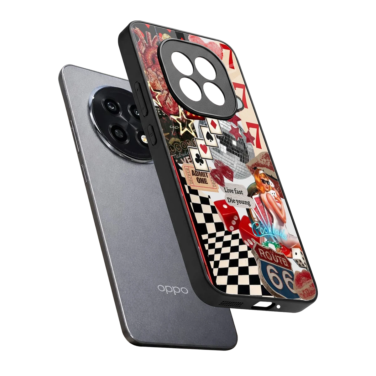 Fabulous Vegas sleek oppo f29 pro 5g cover with tempered glass back and TPU edges