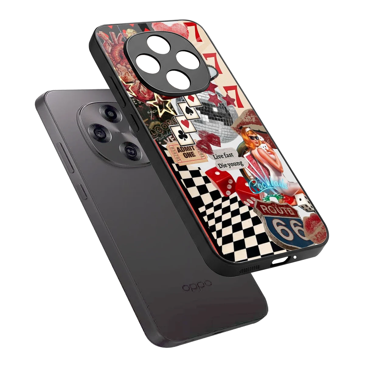 Fabulous Vegas sleek oppo f31 pro 5g cover with tempered glass back and TPU edges