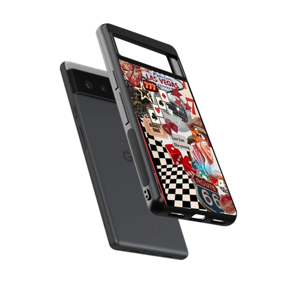 Fabulous Vegas sleek google pixel 6a cover with tempered glass back and TPU edges