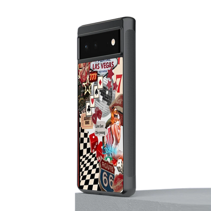 Fabulous Vegas stylish phone case for google pixel 6a | glossy glass and slim fit