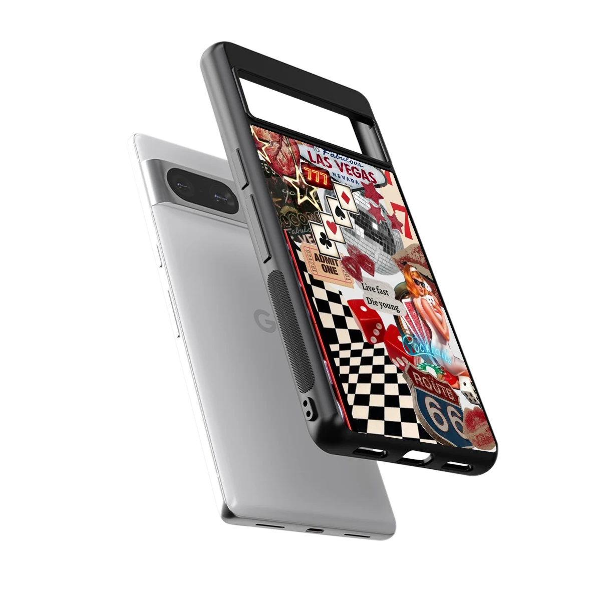 Fabulous Vegas sleek google pixel 8 cover with tempered glass back and TPU edges