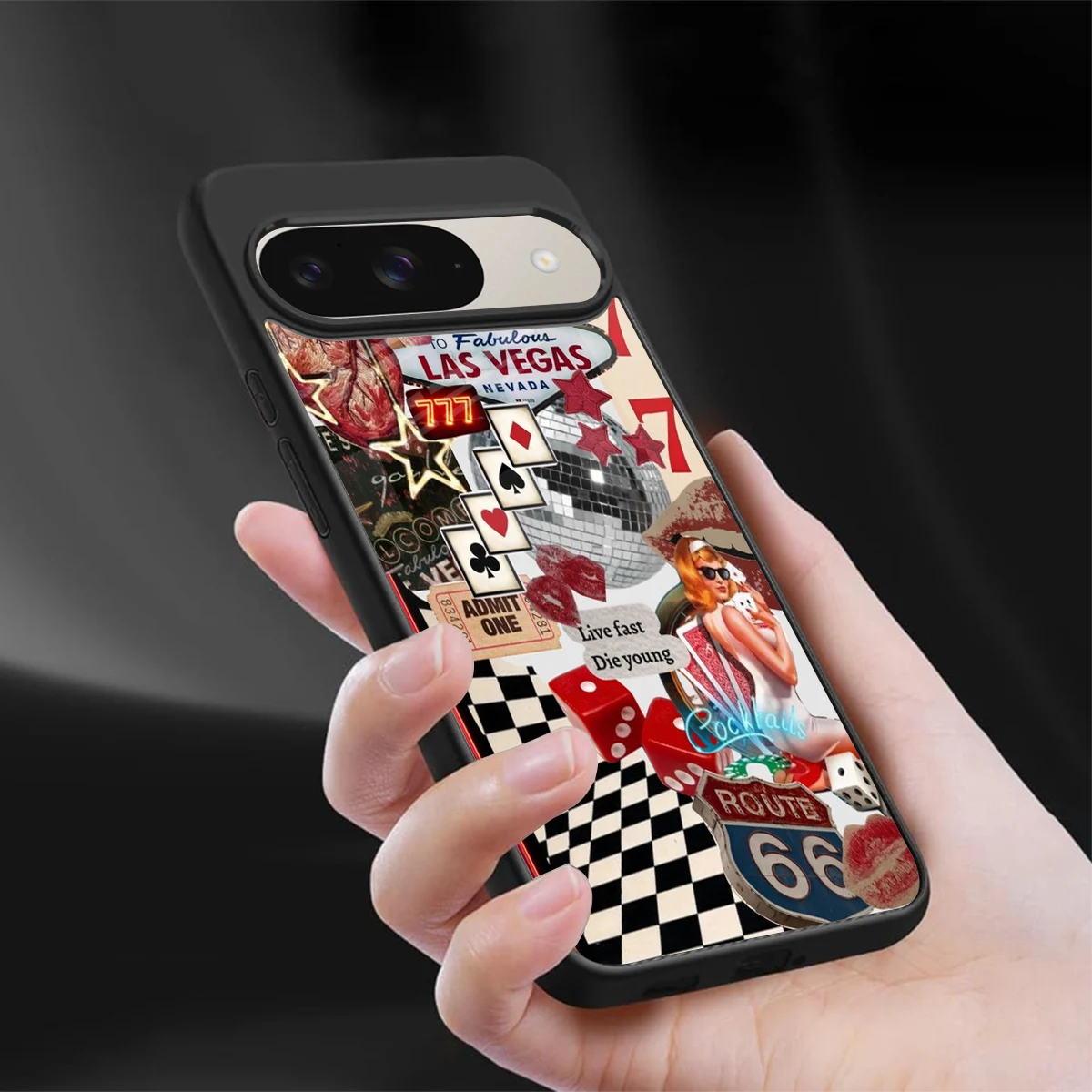 Fabulous Vegas sleek google pixel 9 cover with tempered glass back and TPU edges