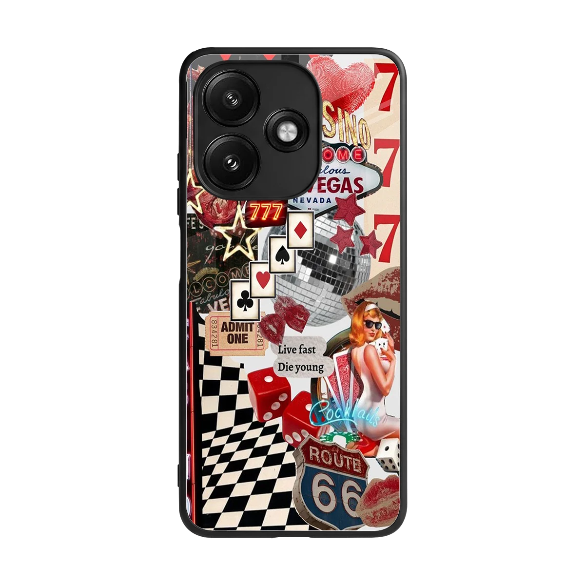 Fabulous Vegas back phone cover | glass case for redmi 12 5g