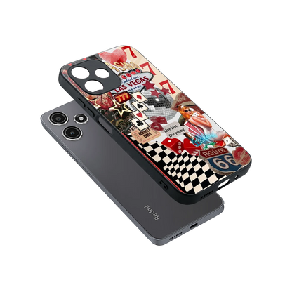 Fabulous Vegas sleek redmi 12 5g cover with tempered glass back and TPU edges