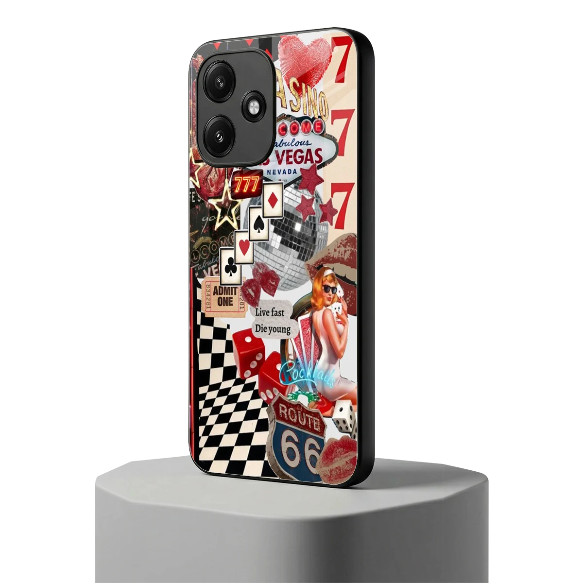 Fabulous Vegas redmi 12 5g mobile cover | shockproof glass phone case