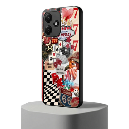 Fabulous Vegas redmi 12 5g mobile cover | shockproof glass phone case