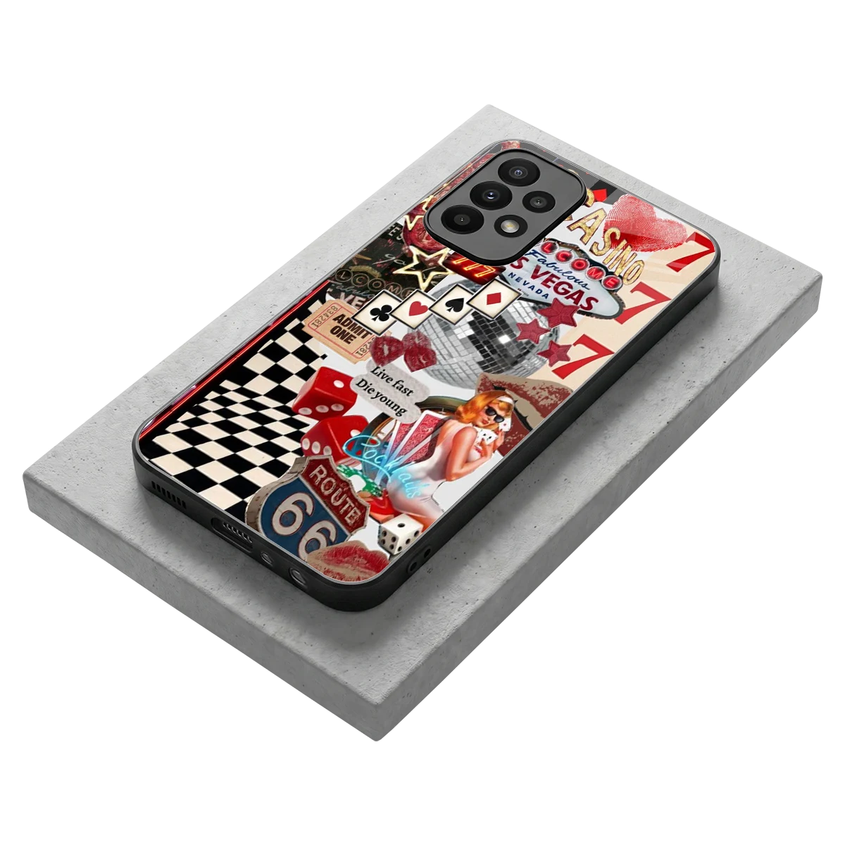 Fabulous Vegas stylish phone case for samsung galaxy a23 | glossy glass and slim fit