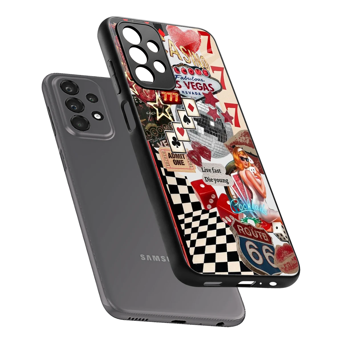 Fabulous Vegas sleek samsung galaxy a23 cover with tempered glass back and TPU edges