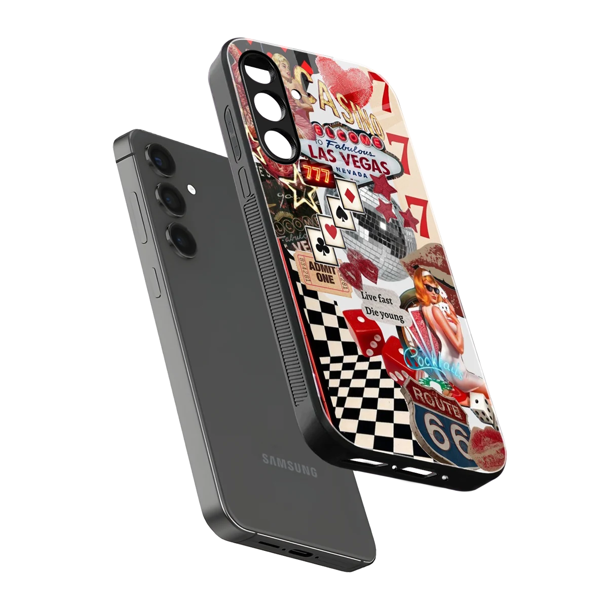 Fabulous Vegas sleek samsung galaxy a55 5g cover with tempered glass back and TPU edges
