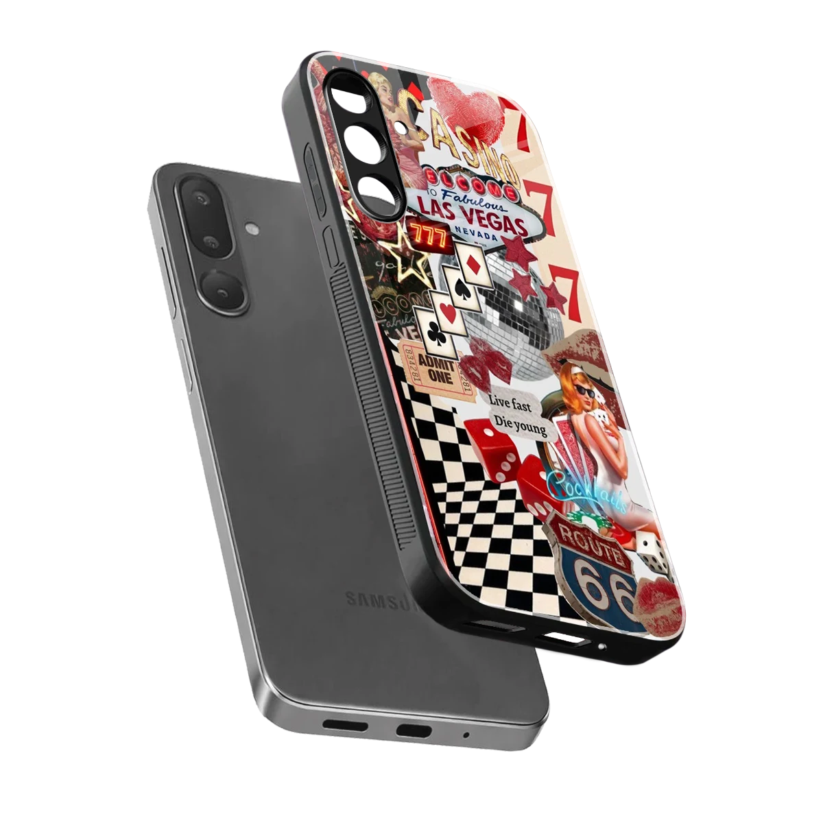 Fabulous Vegas sleek samsung galaxy m56 5g cover with tempered glass back and TPU edges