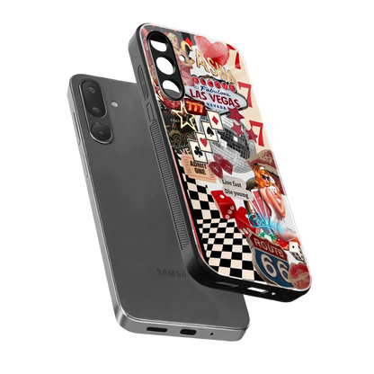 Fabulous Vegas sleek samsung galaxy m56 5g cover with tempered glass back and TPU edges