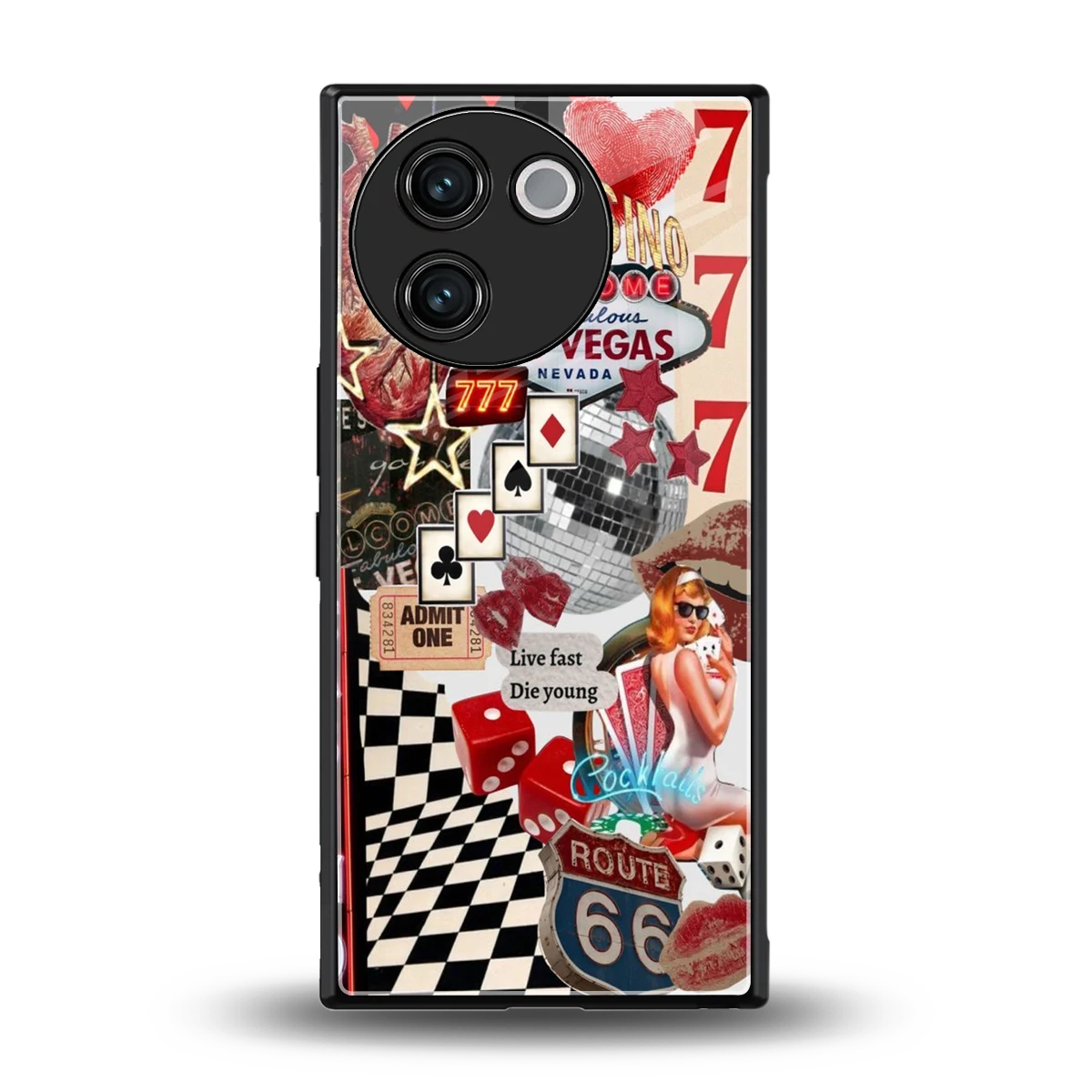 Fabulous Vegas back phone cover | glass case for vivo v30e