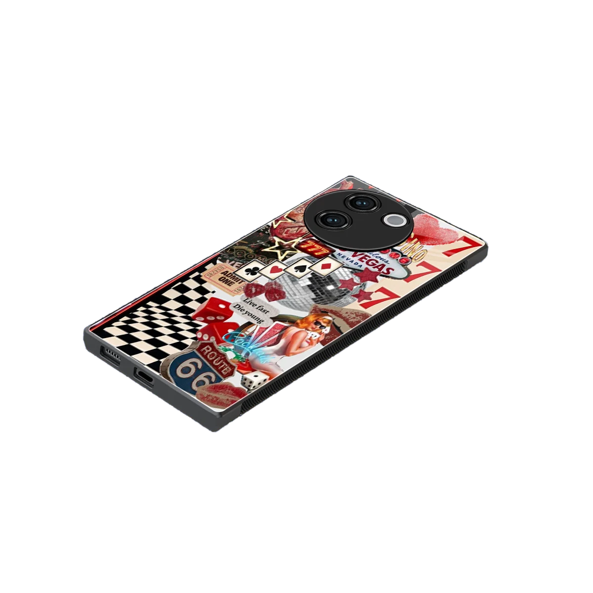 Fabulous Vegas stylish phone case for vivo v30e | glossy glass and slim fit