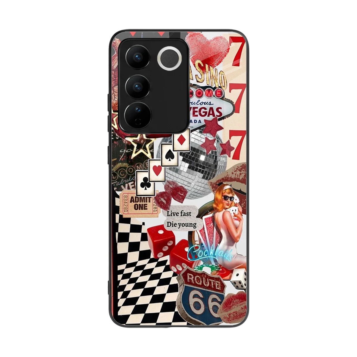 Fabulous Vegas back phone cover | glass case for vivo v27 5g