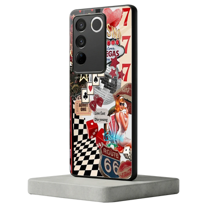 Fabulous Vegas vivo v27 5g mobile cover | shockproof glass phone case