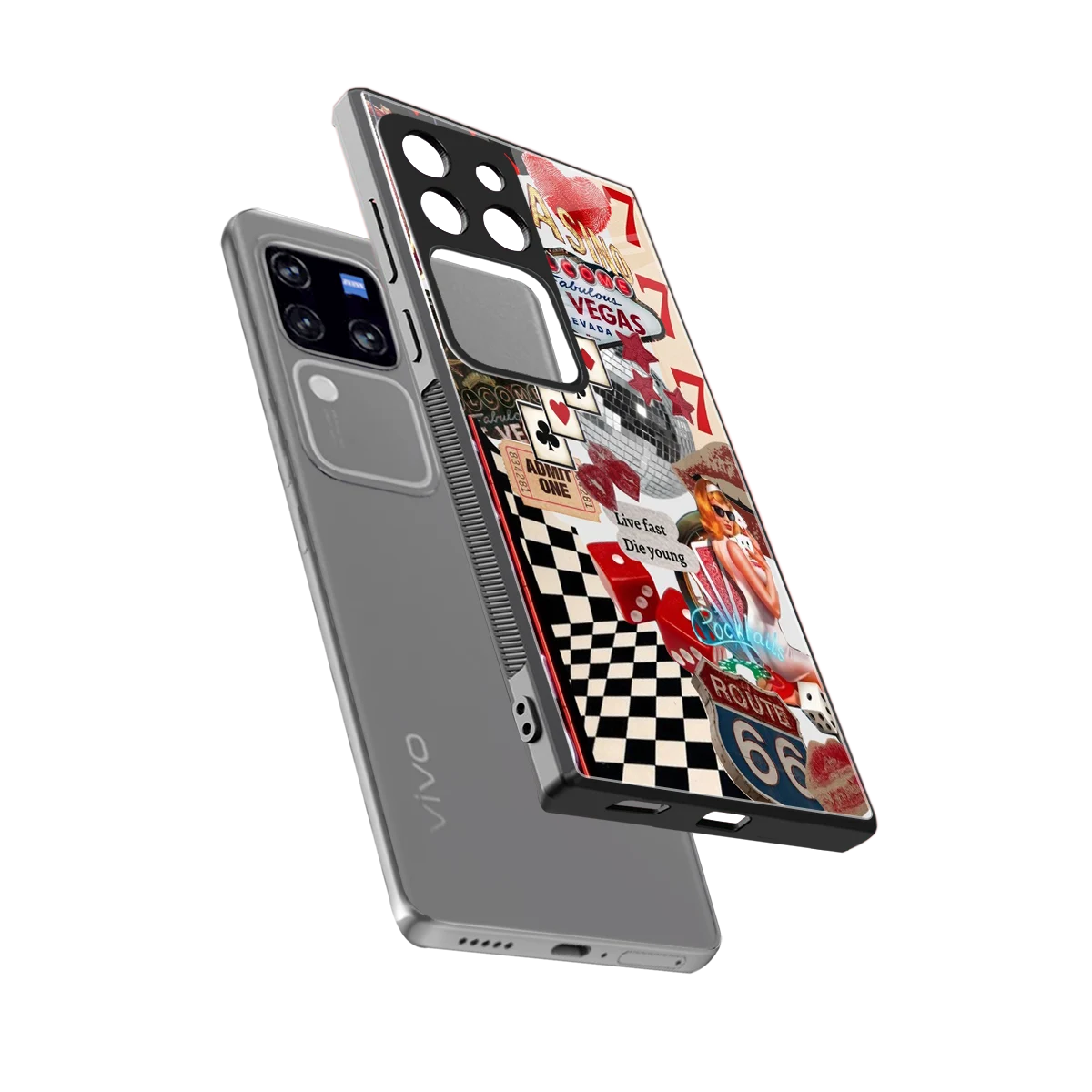 Fabulous Vegas sleekvivo v30 pro cover with tempered glass back and TPU edges