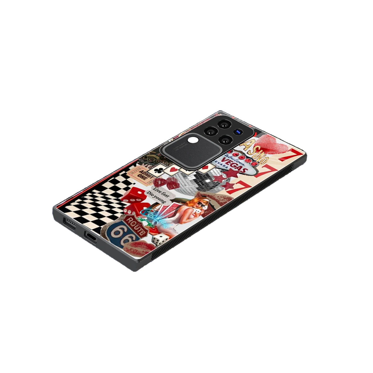 Fabulous Vegas stylish phone case forvivo v30 pro | glossy glass and slim fit