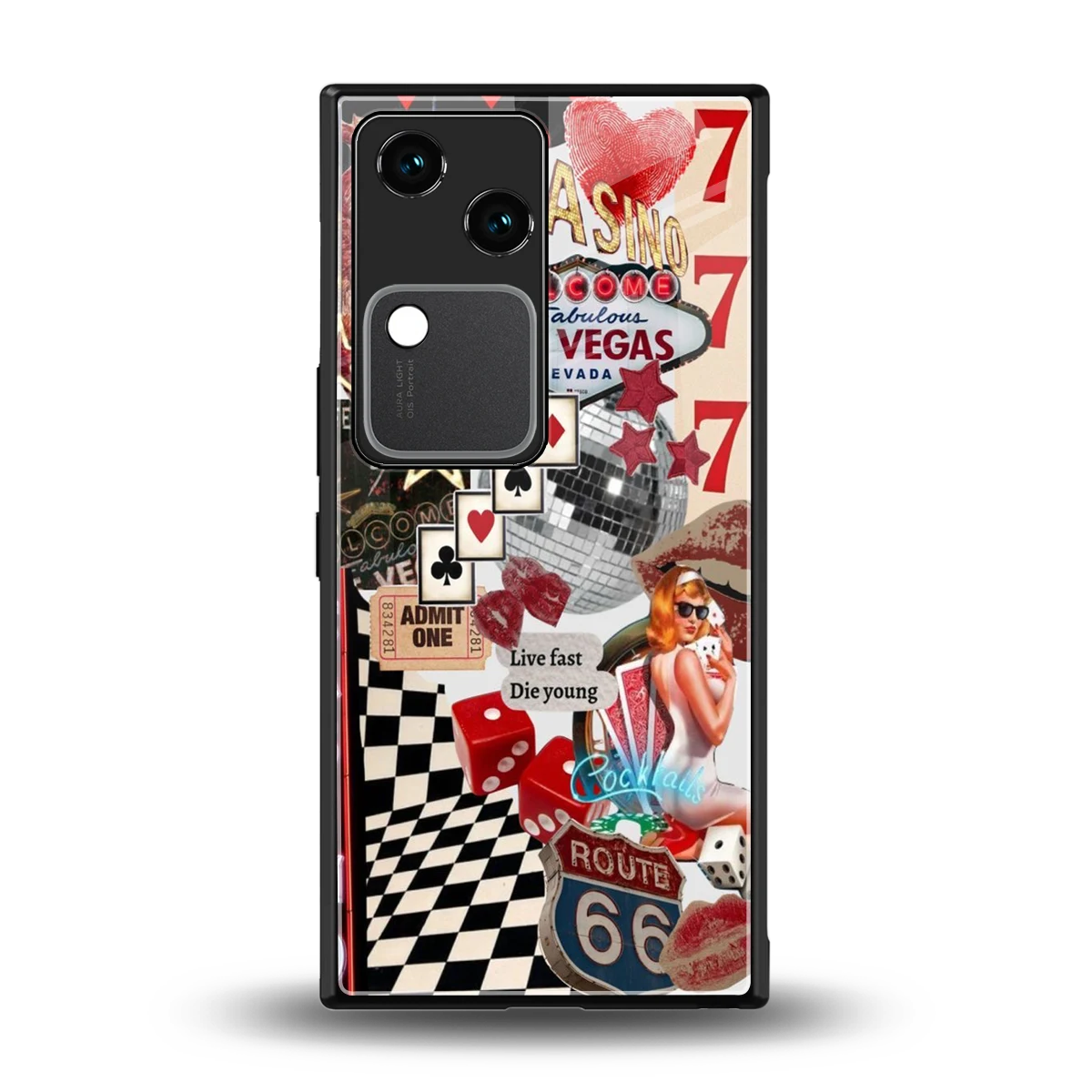 Fabulous Vegas back phone cover | glass case for vivo v30