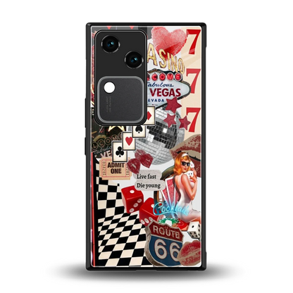 Fabulous Vegas back phone cover | glass case for vivo v30