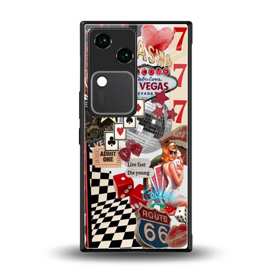 Fabulous Vegas back phone cover | glass case for vivo v30