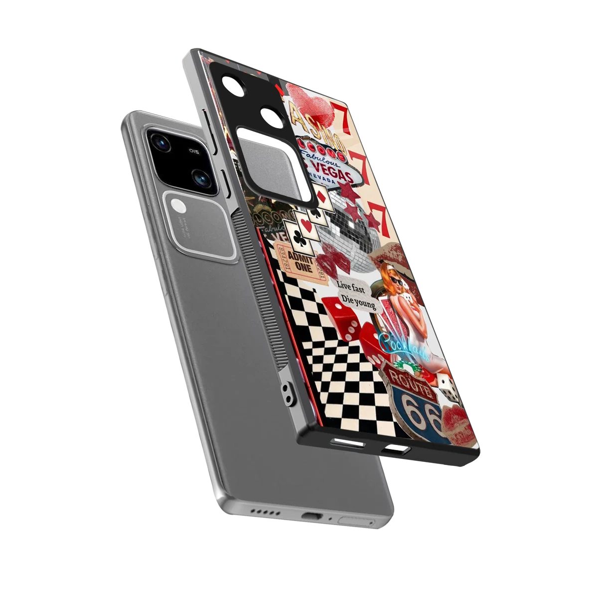 Fabulous Vegas sleek vivo v30 cover with tempered glass back and TPU edges