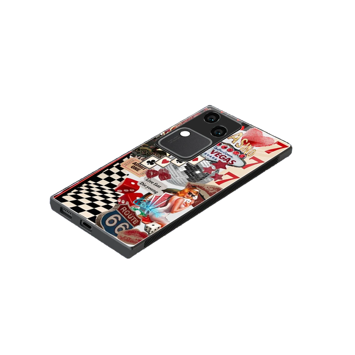 Fabulous Vegas stylish phone case for vivo v30 | glossy glass and slim fit