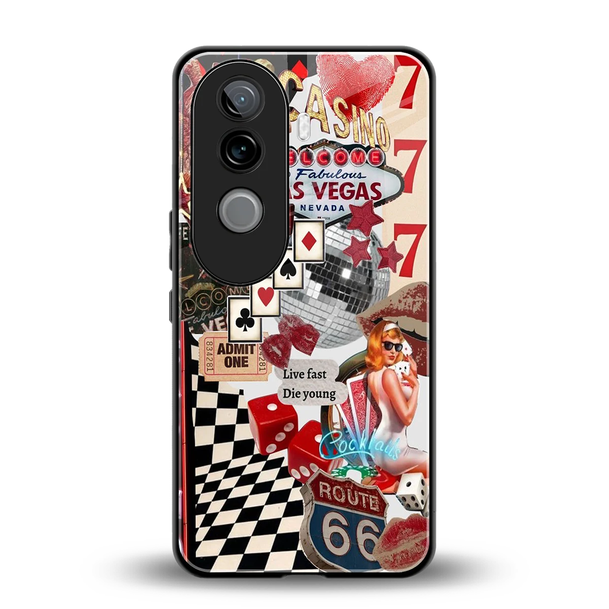 Fabulous Vegas back phone cover | glass case for vivo v40e