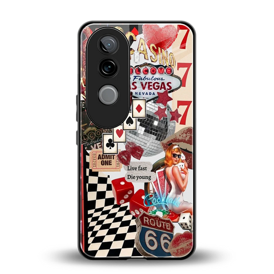 Fabulous Vegas back phone cover | glass case for vivo v40e