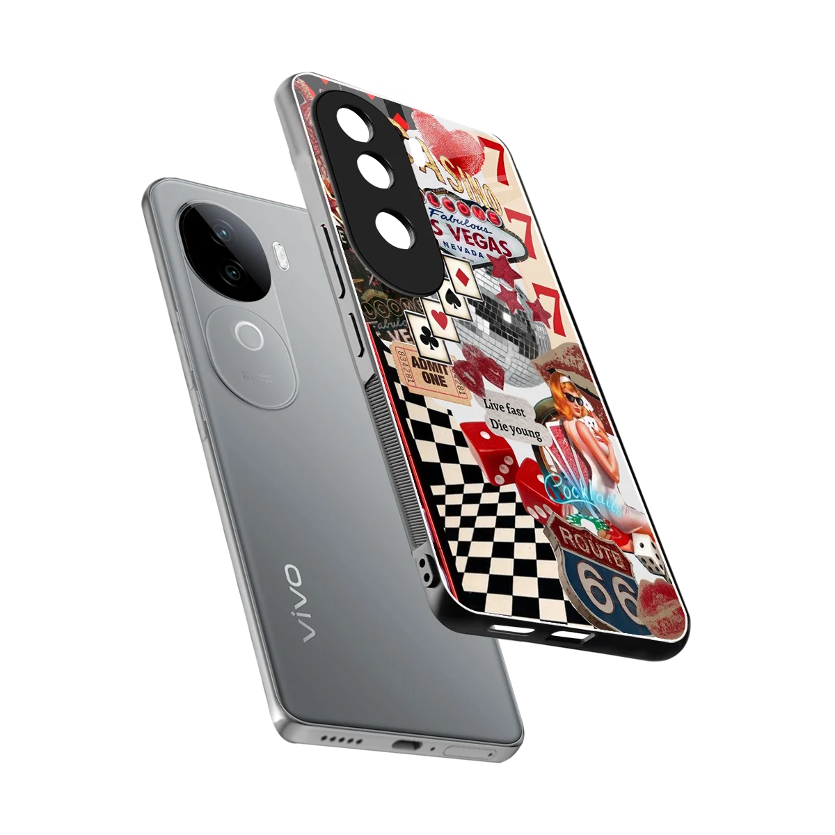 Fabulous Vegas sleek vivo v40e cover with tempered glass back and TPU edges